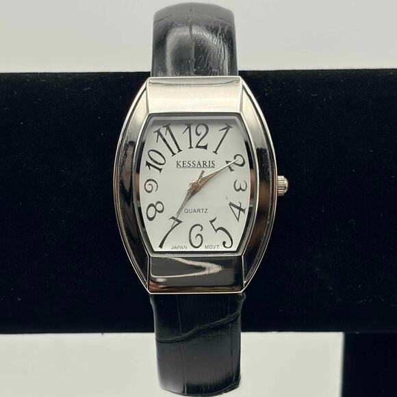 Silver & Black Kessaries Cuff Watch - Picture 1 of 4